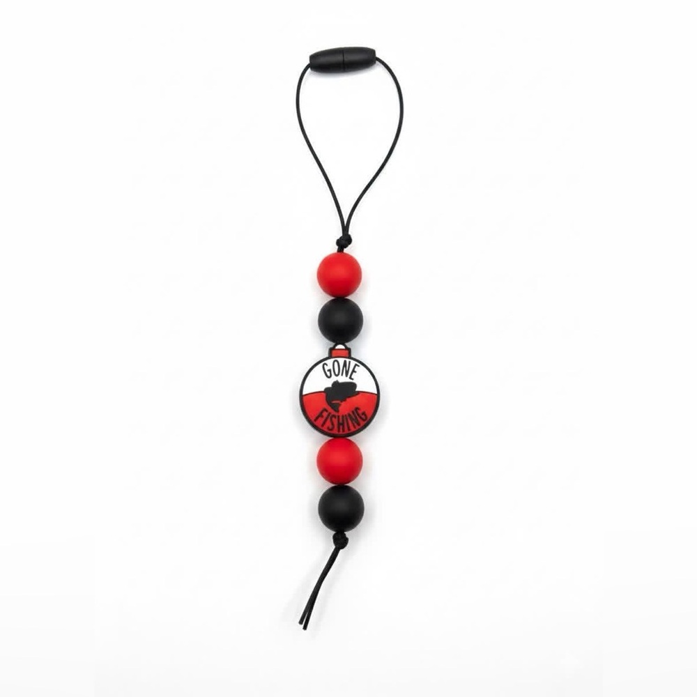 Gone Fishing Carcharm - Red and Black Beads
